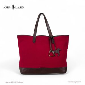 Ralph Lauren Wool Red Tote Bag