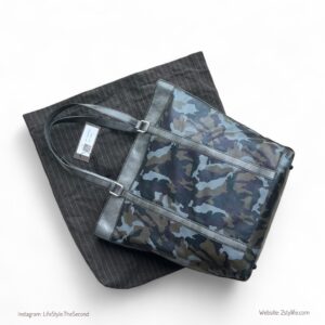 Camouflage Gray Leather Tote Bag - Mr.TanGo