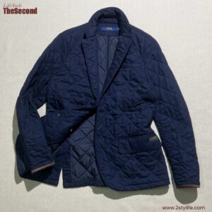 Polo Ralph Lauren Navy Quilted Sport Coat with suede trim